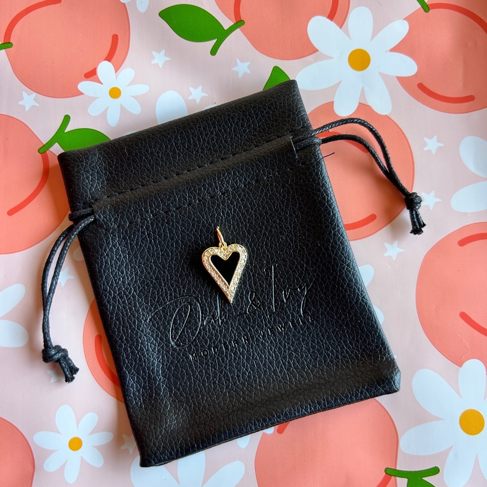 Gold Heart Pendant Necklace Charm - Women Jewelry
